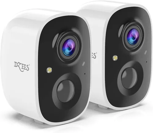 Vista 13 de Dzees Cámara de seguridad inalámbrica para exteriores - Actualización 2K 3MP batería WiFi cámara exterior inalámbrica, foco, sirena, detección