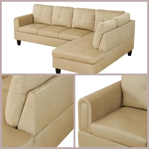 Vista 6 de Sofá seccional en forma de L con chaise, 3 piezas modulares, sofá convertible para juegos de muebles de sala de estar y apartamentos pequeños