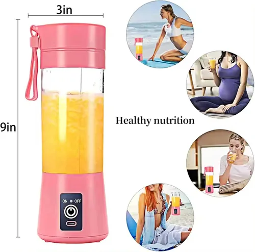 Vista 2 de Licuadora portátil, licuadora personal portátil, licuadora portátil USB para batidos con 6 cuchillas ultra afiladas, licuadoras portátiles