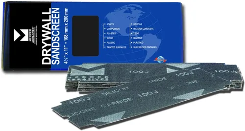 Vista 4 de Mercer Industries 245060 Hojas de lijado para paneles de yeso de grano 60 (paquete de 100), 4-3/16" x 11