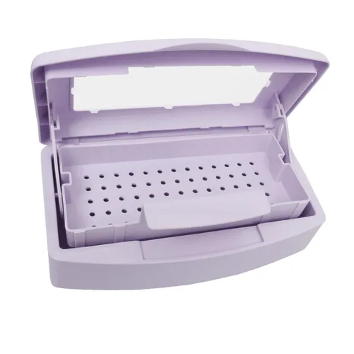 Vista 6 de Caja esterilizadora de herramientas para uñas, bandeja de esterilización de plástico para pinzas, extensiones de pestañas, salón de belleza, spa