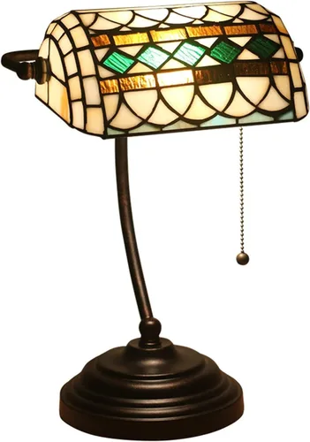 Vista 12 de Lámpara de escritorio Bankers Lámpara, Vintage, Mesa, Lámparas de noche, Lectura para Oficina de Estudio, Base de Aleación, W11 H15, Barroco Verde