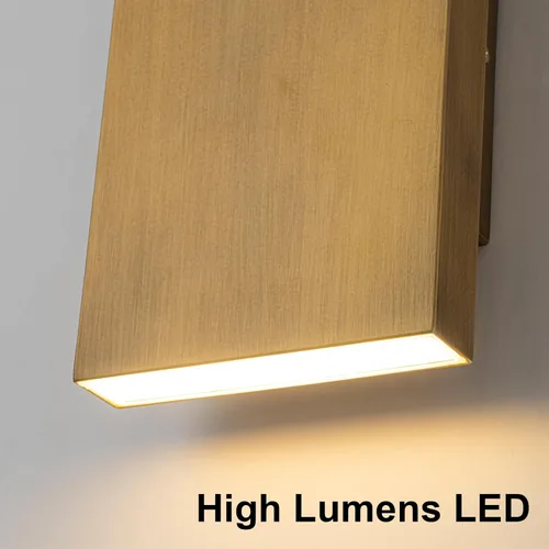 Vista 7 de Luces de pared doradas hechas a mano para exteriores, de 10 pulgadas, luces LED de pared para patio, accesorios de iluminación exterior Oro hecho a