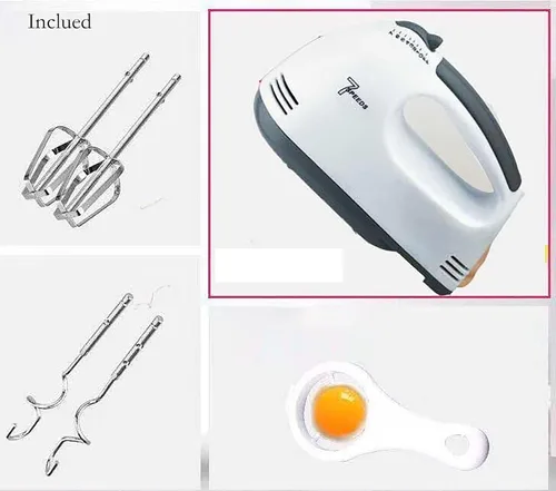 Vista 2 de Batidora de mano eléctrica, 7 velocidades de huevo y harina de mezcla automática con batidor para cocinar pan, pastel (1)