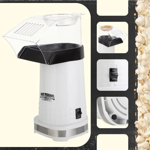 Vista 5 de Máquina eléctrica de palomitas de maíz de 1200 W, máquina de palomitas de maíz rápida sin aceite, máquina de palomitas de maíz con taza medidora