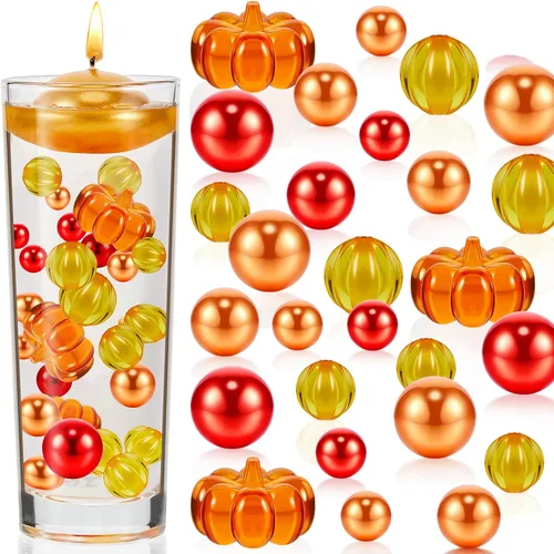 Vista 9 de Jetec 116 piezas de relleno de jarrón de Acción de Gracias, perlas sintéticas para relleno de jarrón, centros de mesa de otoño para decoración
