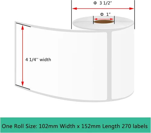 Vista 2 de USUPERINK 6 rollos (270 etiquetas/rollo) compatibles con Brother RD-S02U1 RDS02U1 - Etiquetas de papel blanco con dirección estándar, 4 x 6