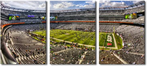 Vista 13 de TUMOVO MetLife Stadium - Decoración de pared de Nueva York, 3 piezas, lienzo, arte de pared para decoración del hogar, juegos de fútbol americano