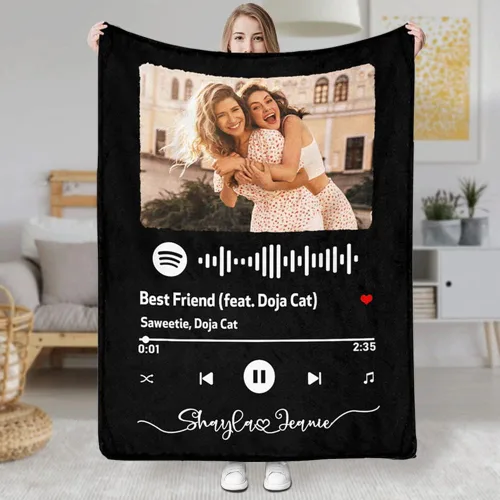 Vista 9 de D-Story Manta personalizada con fotos con cualquier texto - Mantas con imágenes personalizadas para Navidad, cumpleaños, regalos para parejas