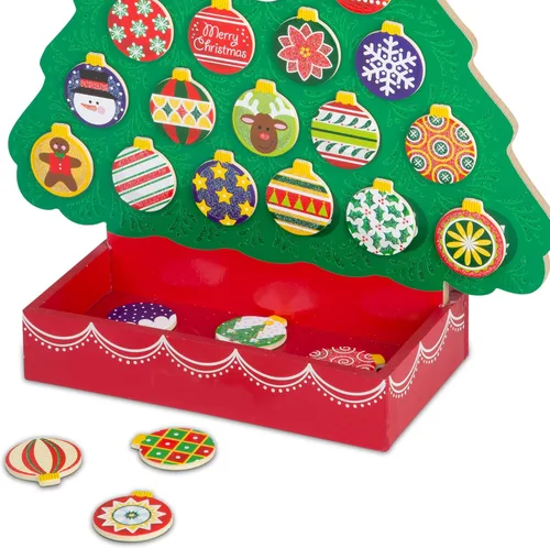 Vista 5 de De Melissa & Doug, calendario de madera con cuenta regresiva a la Navidad, Anaranjado