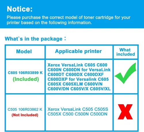 Vista 2 de LCL Cartucho de tóner remanufacturado de repuesto para Xerox VersaLink C605 C600 C600N C600DN 106R03899 VersaLink C600 C605 C600DT C600DX C600DXF