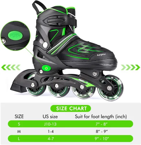 Vista 6 de Patines en línea ajustables, patines en línea para exterior con ruedas completamente iluminadas para niños y adultos, mujeres, niñas y niños