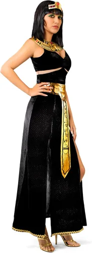 Vista 3 de Spooktacular Creations Disfraz de Cleopatra negro para mujer con collar, cinturón, diadema para adultos