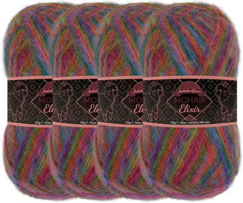 Vista 17 de JubileeYarn Mohair Elixir Yarn - 50g/Skein Baby Wool Blend - Cosmopolitan - 1 Skein