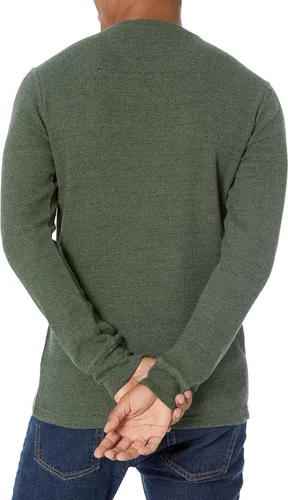 Vista 2 de Tienda Essentials Camisa Henley de manga larga ajustada para hombre