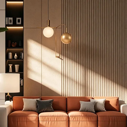 Vista 5 de RITOLLO Paneles de listones de madera para pared, 2 piezas de 94.5 x 11 pulgadas, paneles acústicos para decoración de pared interior, panel