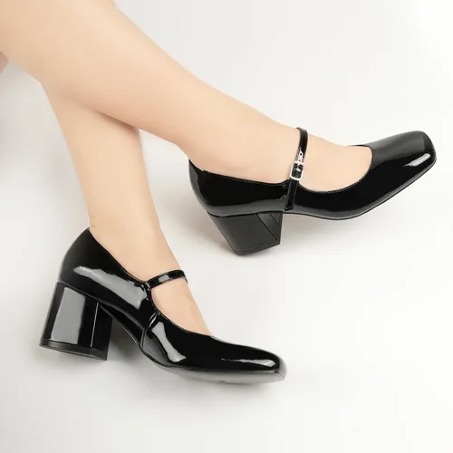 Vista 2 de JENN ARDOR Zapatos de tacón grueso para mujer, zapatos de vestir Mary Jane con punta cerrada, cómodos zapatos de vestir con punta cuadrada