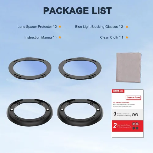 Vista 7 de Glasses Spacer Protector for Meta Quest 3, Blue Light Blocking Glasses for Oculus Quest 3, VR Protector Accessories Anti-Scratch Ring Prevent