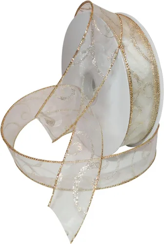 Vista 23 de Morex Ribbon Cintas transparentes con purpurina con espiral, cinta navideña para manualidades y decoraciones de Navidad, envoltura de regalos, 1.5