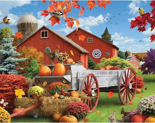 Vista 2 de Bits and Pieces Rompecabezas de 50 piezas para adultos - Harvest Harmony