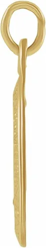 Vista 2 de Bonyak Jewelry Medalla milagrosa ovalada de oro amarillo de 14 k 0.354x0.236 in con estilo y tamaño más pequeño, Metal, No es una piedra preciosa