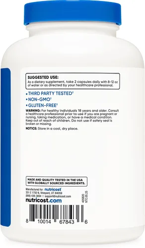Vista 5 de Nutricost Cápsulas EAA 1200mg, 240 cápsulas, aminoácidos esenciales