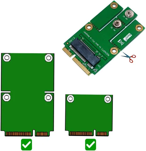 Vista 5 de M. 2 NGFF Key B a Mini PCI-E adaptador con ranura para tarjeta SIM para módulo a placa base Mini PCI-E