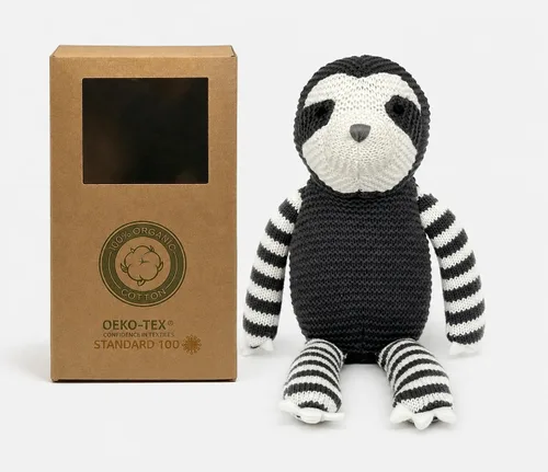 Vista 21 de FLUFFYFUN Oso de peluche azul 100% algodón orgánico de 6.5 pulgadas, animales de peluche para recién nacido Oso Azul