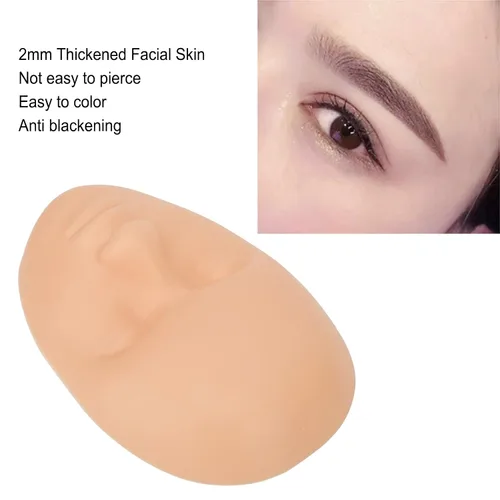 Vista 3 de 10 cabezas de práctica para la piel, cabeza de entrenamiento de maniquí de maquillaje profesional, ajuste universal, silicona suave reutilizable