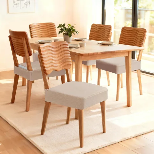 Vista 2 de Songrey - Juego de 4 fundas impermeables para sillas de comedor, color gris pardo