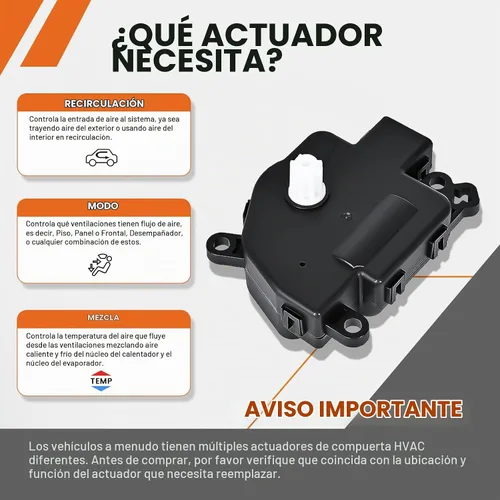 Vista 6 de 604-029 Actuador de puerta de aire HVAC, palancas de puerta mezcladora del calentador Compatible con Chrysler 200 Dodge Durango Journey Jeep Compass