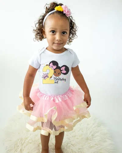 Vista 2 de Luke and Lulu First Birthday Outfit Girl - 2nd Birthday Outfit Girl - 3rd Birthday Outfit Girl - Afro Puffs