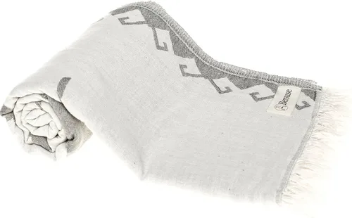 Vista 3 de Bersuse Toalla turca Oaxaca de doble capa 100% algodón, 37 x 70 pulgadas, gris plateado