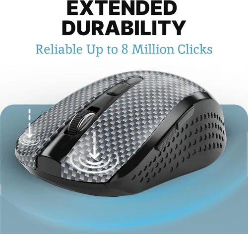 Vista 6 de Ratón silencioso inalámbrico – Ratón inalámbrico para computadora, mouse para laptop, mouse USB, mouse para Chromebook, mouse inalámbrico, mouse