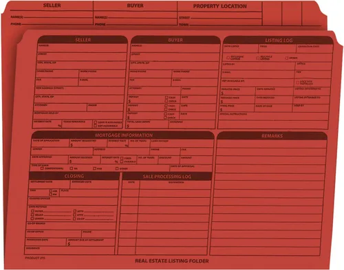 Vista 4 de NextDayLabels - Carpeta de listado de bienes raíces - Lista de panel derecho, preimpresa en cartulina duradera con lista de verificación de cierre