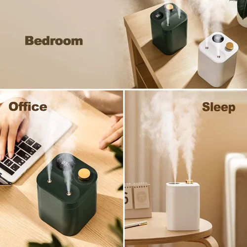 Vista 8 de Humidificador portátil inalámbrico para plantas, 27.1 fl oz, funciona con pilas, pequeños humidificadores de niebla fría para hasta 8 horas