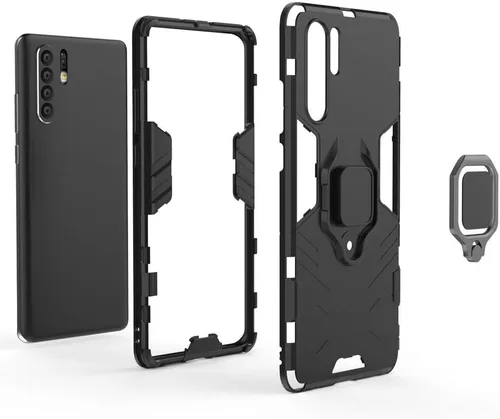 Vista 7 de Funda de teléfono para Huawei P30 Pro con protector de pantalla de vidrio templado y soporte magnético para anillo soporte soporte delgado