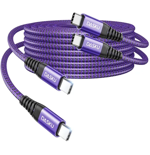 Vista 102 de Dasku iPhone 17 USB C a USB C de carga rápida, 60 W (3.1 A), paquete de 2 cables cargador de carga de 3 pies tipo C para iPhone 17/16/15/15 Plus/15