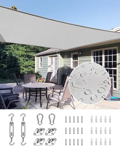 Vista 14 de Quictent Toldo rectangular de polietileno de alta densidad de 6.53 oz, 98% de bloqueo UV, para patio, jardín, cubierta comercial con kit de Marrón