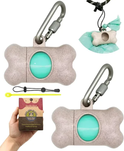 Vista 23 de Dispensador de bolsas de recogida de caca de perro con 1 rollo de color aleatorio, bolsas de residuos para perros a prueba de fugas y perfumadas