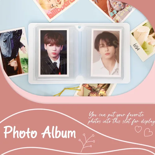 Vista 2 de Mini álbum de fotos de 3 pulgadas para cámara Fujifilm Instax, carpeta de tarjetas fotográficas Kpop, libro con soporte para tarjetas de visita, 40