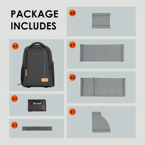 Vista 9 de TARION Mochila de cámara para fotógrafos compacta 15L, TB04 Negro