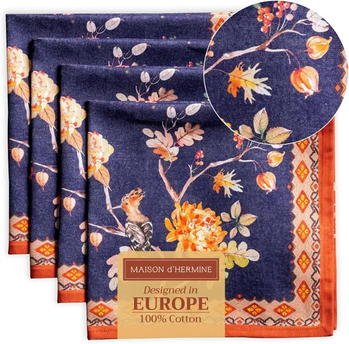 Vista 107 de Maison d' Hermine Juego de 4 servilletas de tela 100% algodón, suaves y duraderas, servilletas cuadradas reutilizables para uso diario, lavables