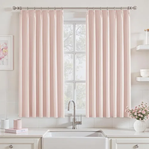 Vista 22 de UHITECH Cortinas plisadas pequeñas de 35 pulgadas de largo, cortinas opacas cortas para ventanas de sótano, aislamiento térmico, cortinas opacas