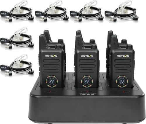 Vista 16 de Retevis RT22S Walkie Talkies recargables, pequeños walkie talkies para adultos, pantalla de señal de canal de alarma VOX, radios bidireccionales