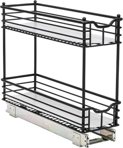 Vista 9 de Household Essentials Organizador extraíble de dos niveles de acero negro mate