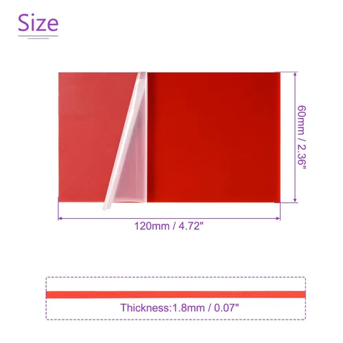 Vista 3 de DMiotech Hoja de acrílico roja de 2.5" x 5" 0.071 in para proyectos de bricolaje