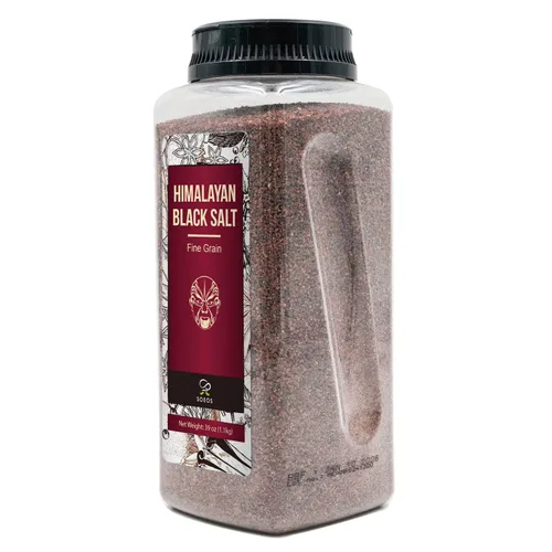 Vista 2 de Soeos Sal negra del Himalaya fina sal negra del Himalaya, 2.4 libras (39 onzas), enriquecida con minerales naturales, sabor natural de huevo