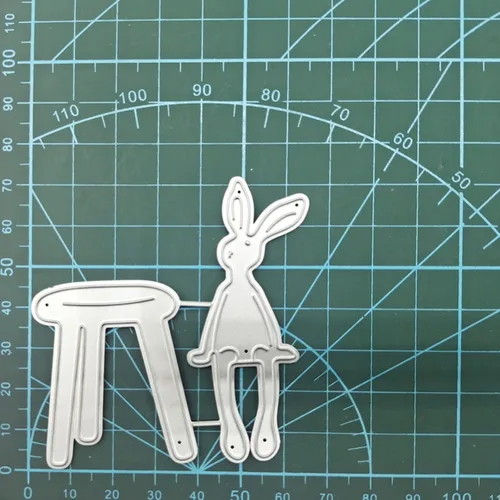 Vista 8 de zzirvepaiv - Lindo troquel de corte de metal de conejo de Pascua para manualidades, manualidades, álbum de fotos, decoración de conejito troquelado