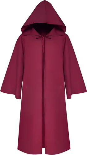 Vista 7 de FRMUIC Capa medieval renacentista, túnica unisex con capucha, bata para Halloween, cosplay, capa de monje de bruja, sacerdote Capa de cosplay